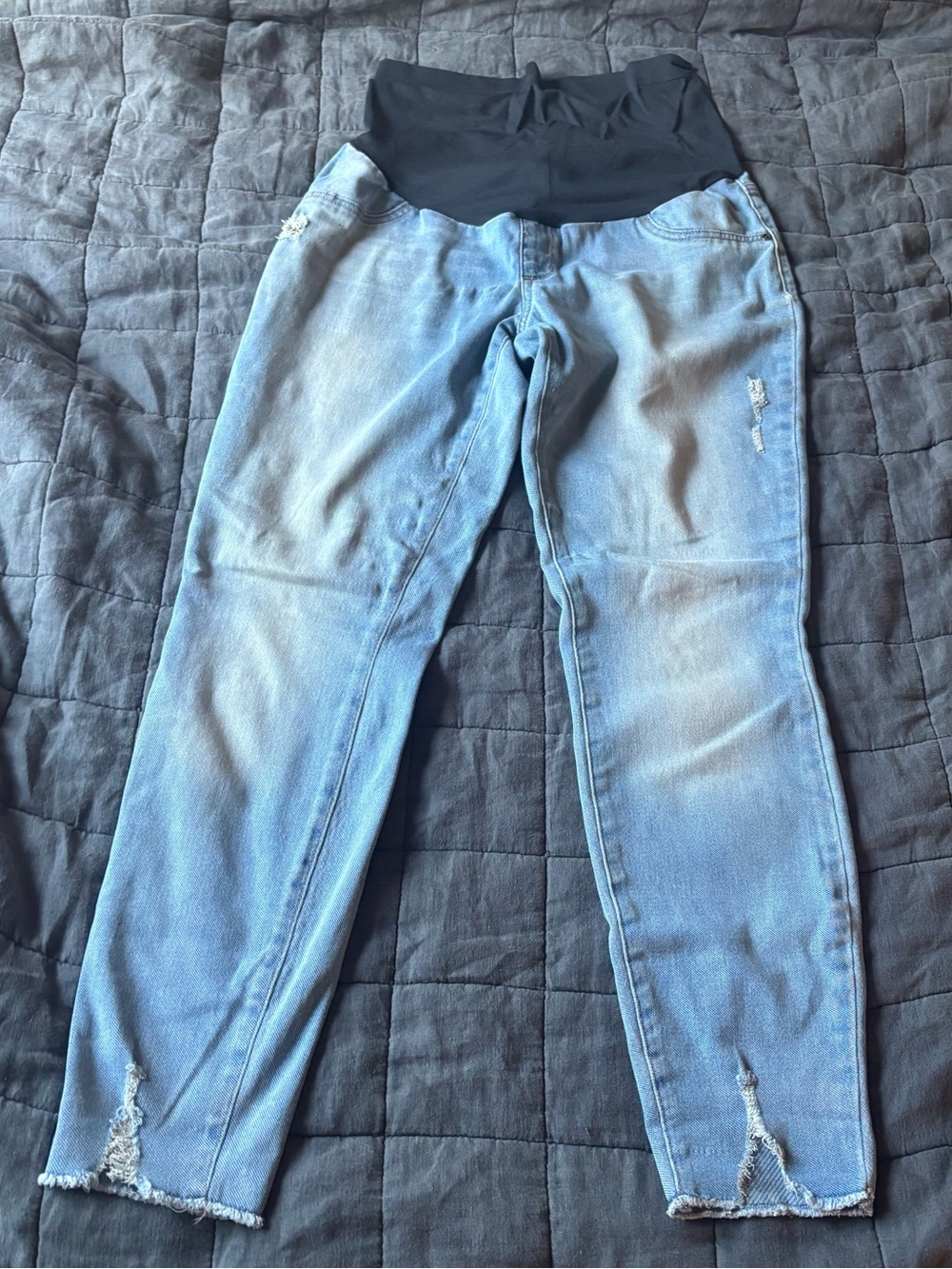 Sonoma Maternity Light Blue Distressed Skinny Jeans Size 10